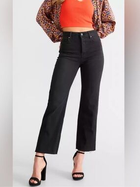 Hidden Jeans Charcoal Wide Straight High Waisted Cropped Jeans Size 31